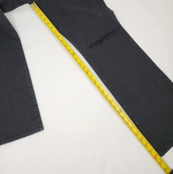 7 For All Mankind Black Tall Boot Distressed Style Denim Jeans - Picture 5 of 11